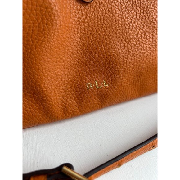 Ralph Lauren Orange Leather Crossbody Bag With Gold Hardware & Adjustable Strap - Picture 10 of 10